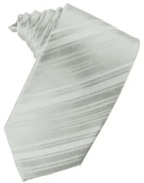 Platinum Striped Satin Necktie