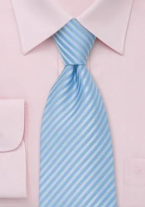 Powder Blue Narrow Striped Necktie