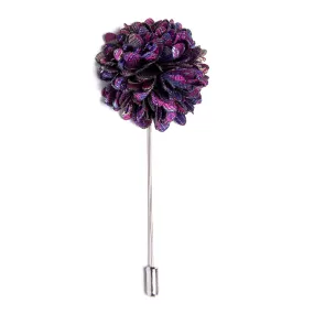 Purple Floral Lapel Pin