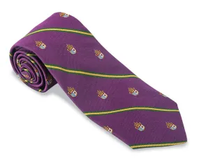 Purple Heraldic Stripes Necktie - F5324