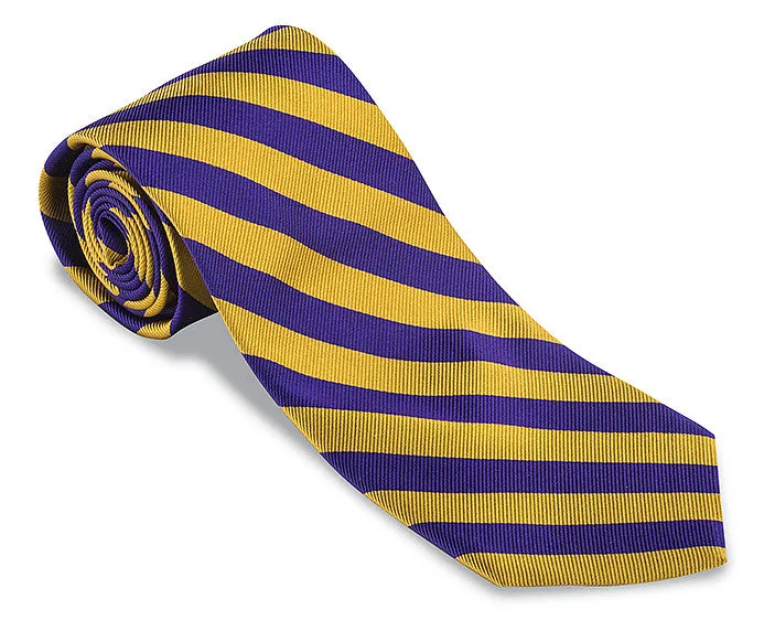 Purple/Gold Bar Stripes Necktie - F647