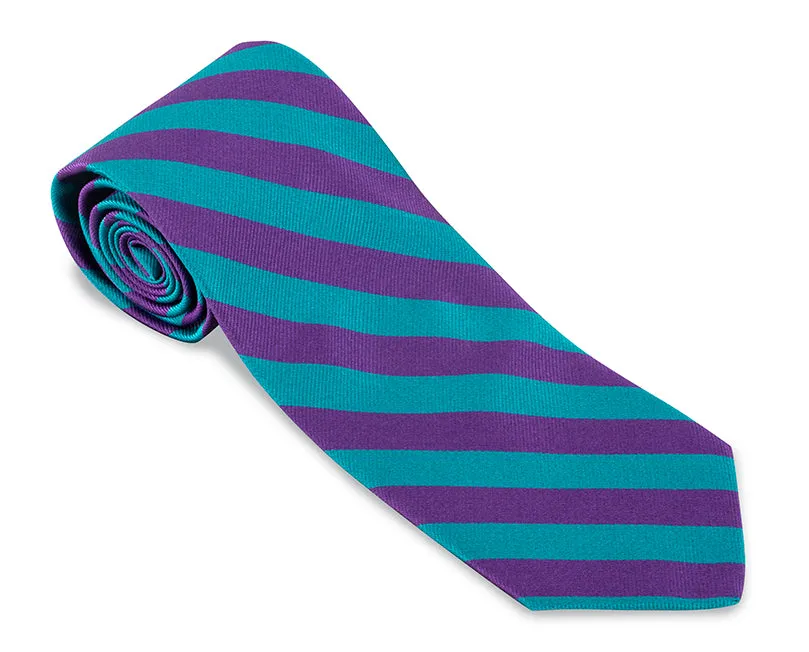 Purple/Teal Bar Stripes Necktie - F5491