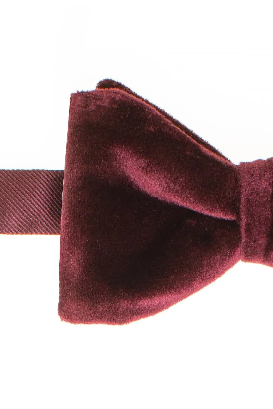 "Luxor" Burgundy Velvet Bow Tie