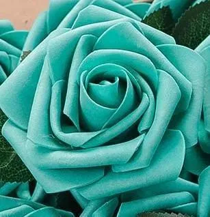 RE002 ~ Emerald Green Real Touch Roses Brooch Bouquet