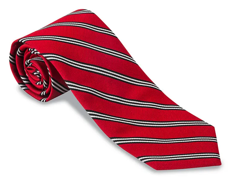 Red/ Black Brooks Striped Necktie - F3578