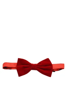 Red VELVET Bow Tie and Pocket Square Set