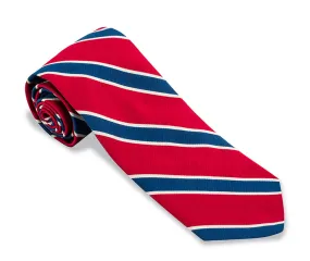 Red/Blue Crescent Stripes Necktie - F5551