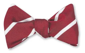 Red/White Buckingham Striped Bow Tie - B2795