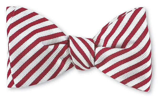 Red/White Sherman Striped Bow Tie - B2543