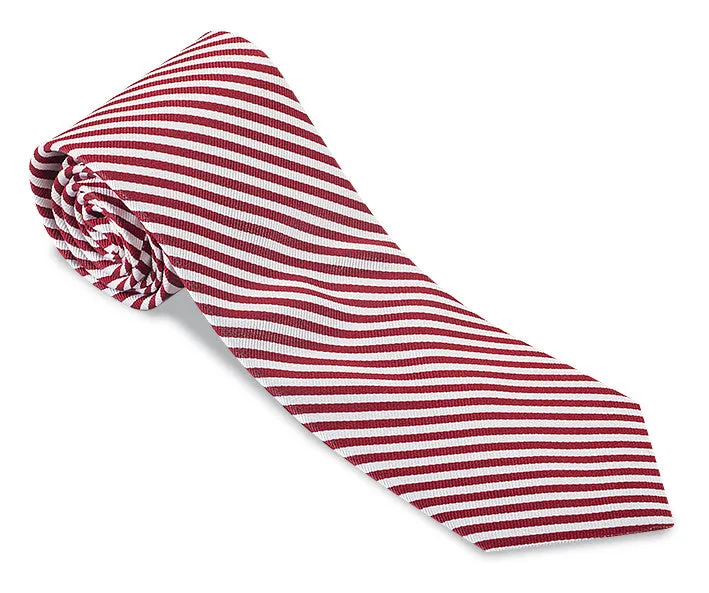 Red/White Sherman Striped Necktie - F2543