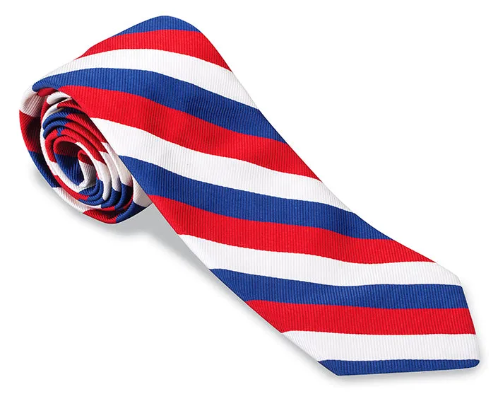 Red/White/Blue Wellford Stripes Necktie - F4658