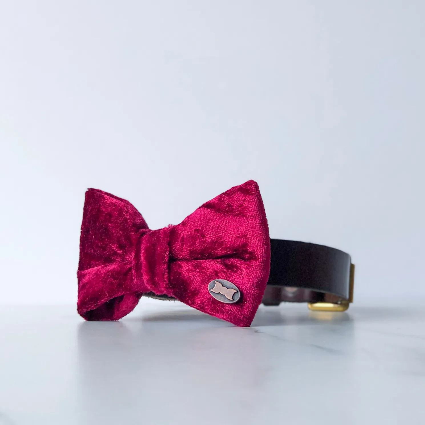 Resplendent Red Velvet Dog Bow Tie