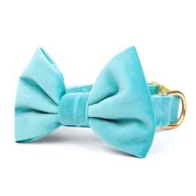 Robin’s Egg Velvet Bow Tie Collar