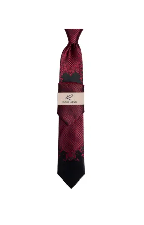 Rossi Man Burgundy Ties and Hanky Set