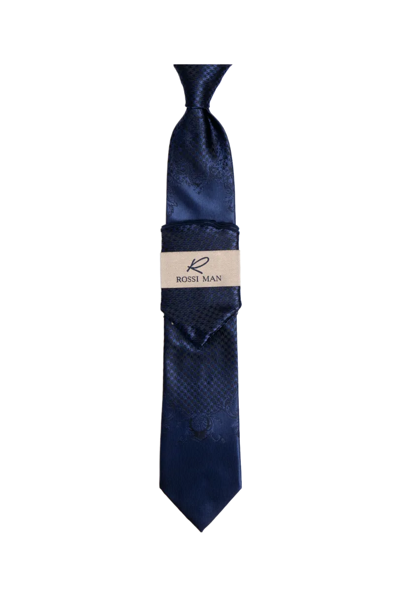 Rossi Man Navy Ties and Hanky Set