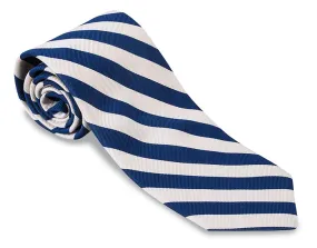 Royal/White Bar Stripes Necktie - F1091