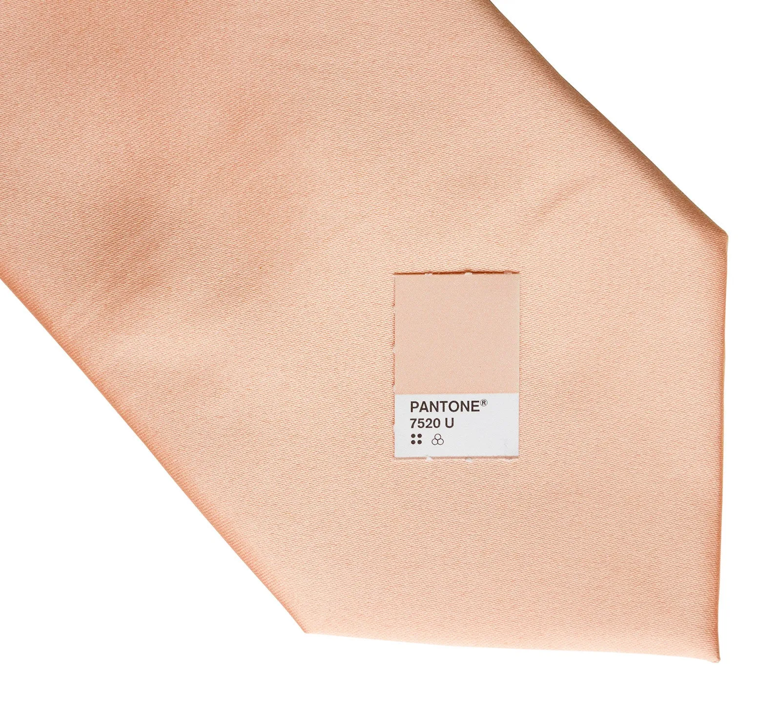 Salmon Pink Necktie. Solid Color Satin Finish Tie, No Print