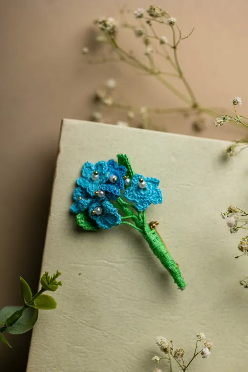 Samoolam Handmade Blue Popies Brooch