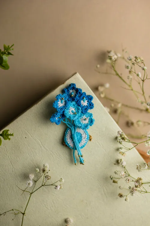 Samoolam Handmade Garden Brooch Indigo