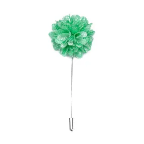 Sea Green Floral  Lapel Pin