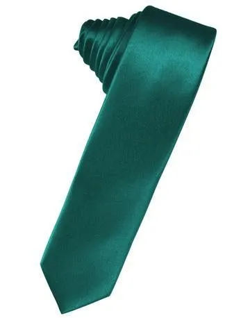 Silver Luxury Satin Skinny Necktie