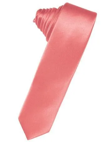 Silver Luxury Satin Skinny Necktie