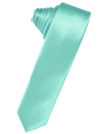 Silver Luxury Satin Skinny Necktie