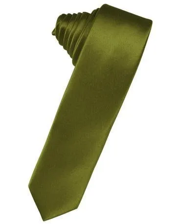 Silver Luxury Satin Skinny Necktie