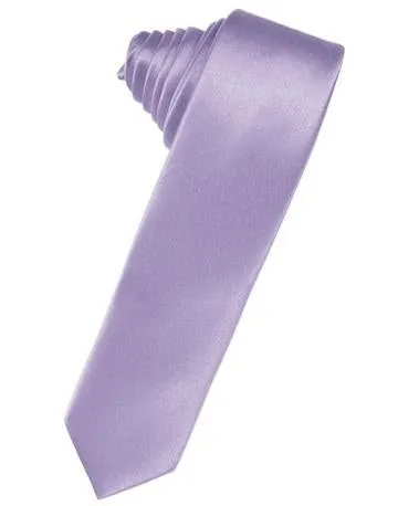 Silver Luxury Satin Skinny Necktie