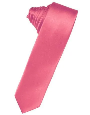 Silver Luxury Satin Skinny Necktie