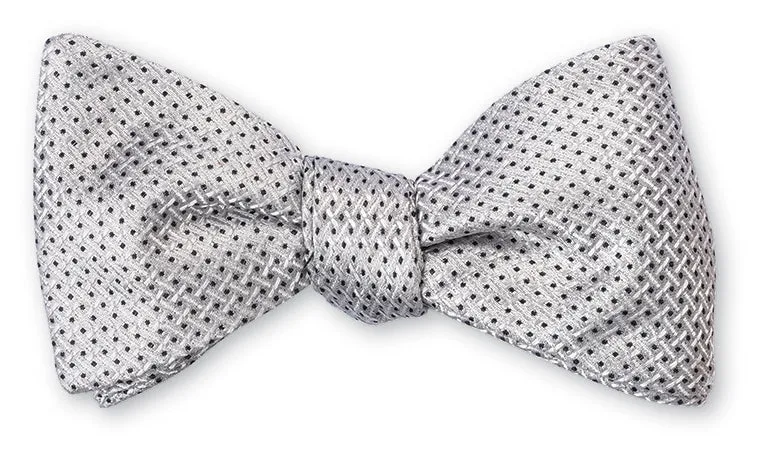 Silver Runnymede Pin Dots Bow Tie - B4951