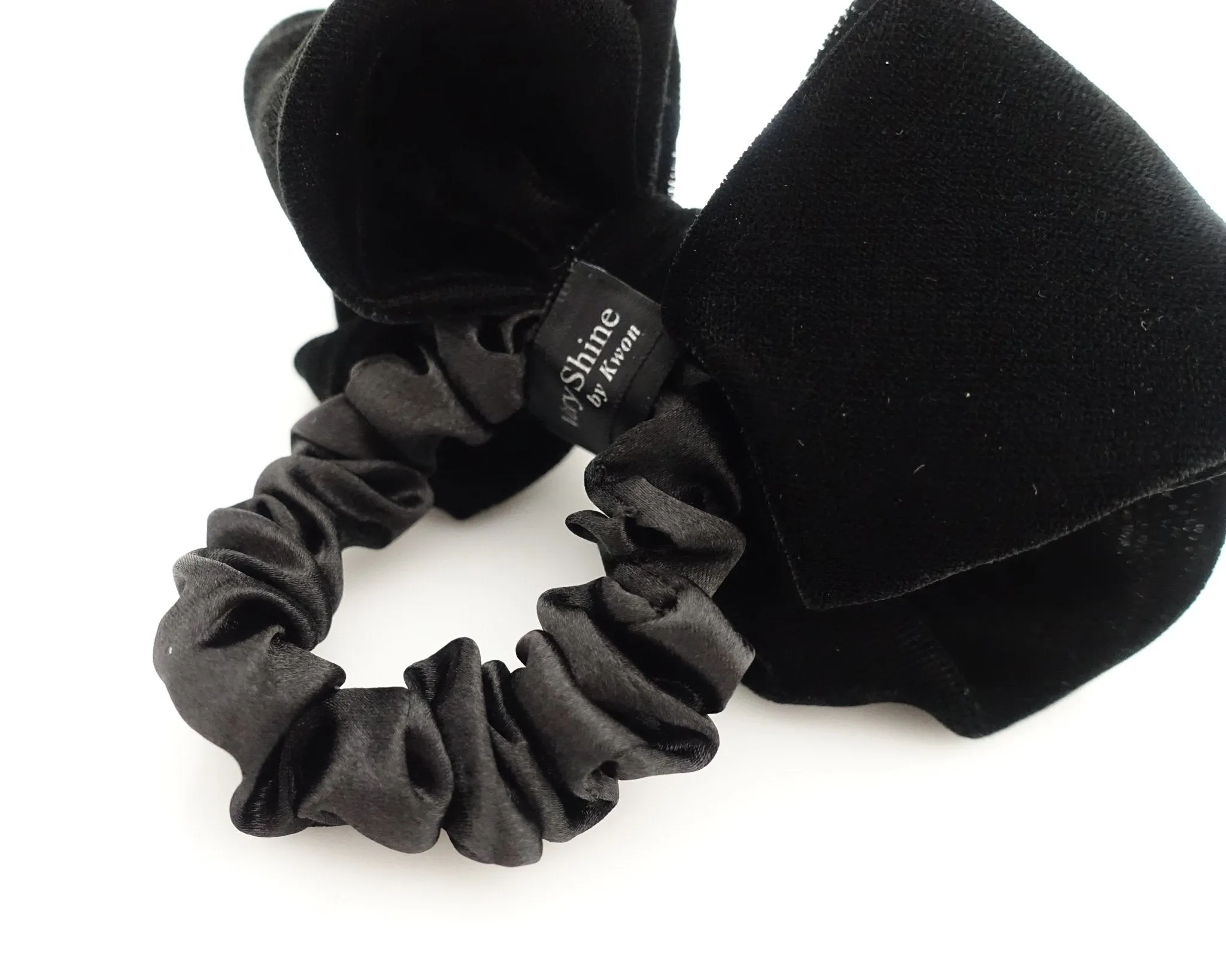 soft silk velvet hair bow scrunchies balloon volume hair bow scrunchies