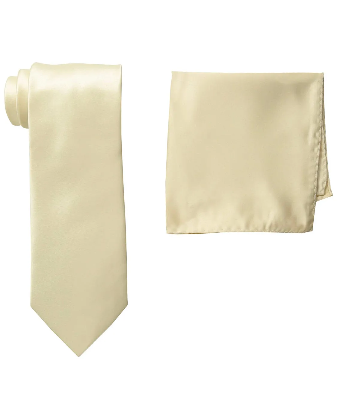 Solid Ivory Tie and Hanky