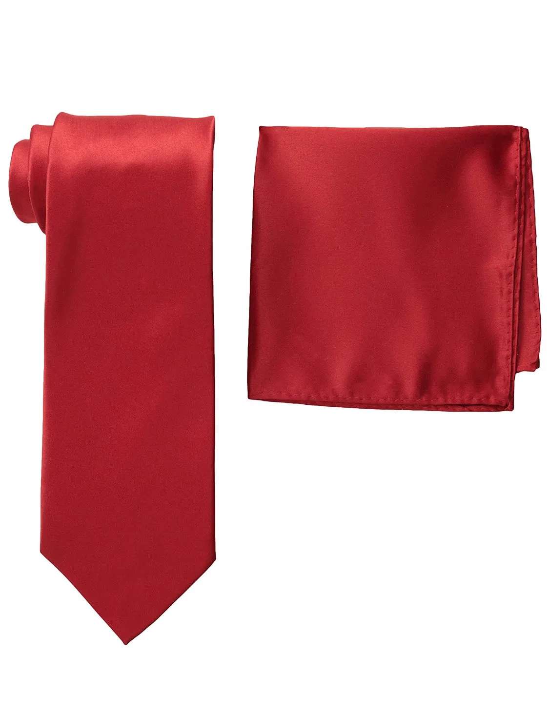 Solid Red Tie and Hanky