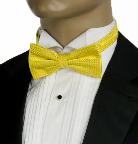 Solid Yellow Silk Bow Tie