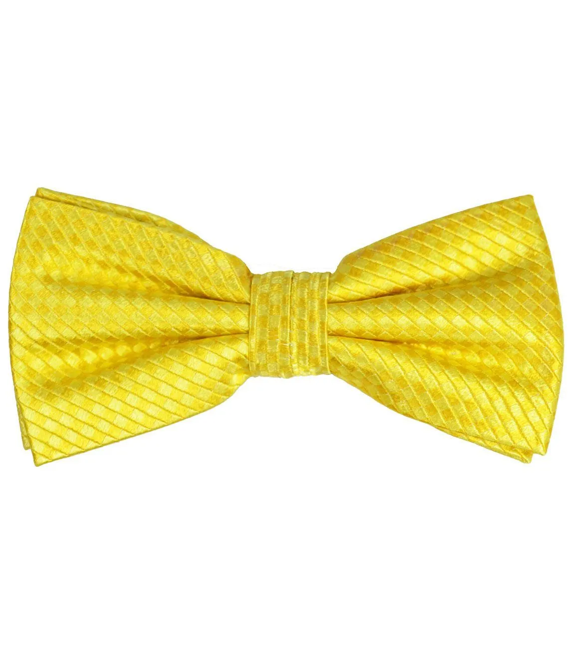 Solid Yellow Silk Bow Tie