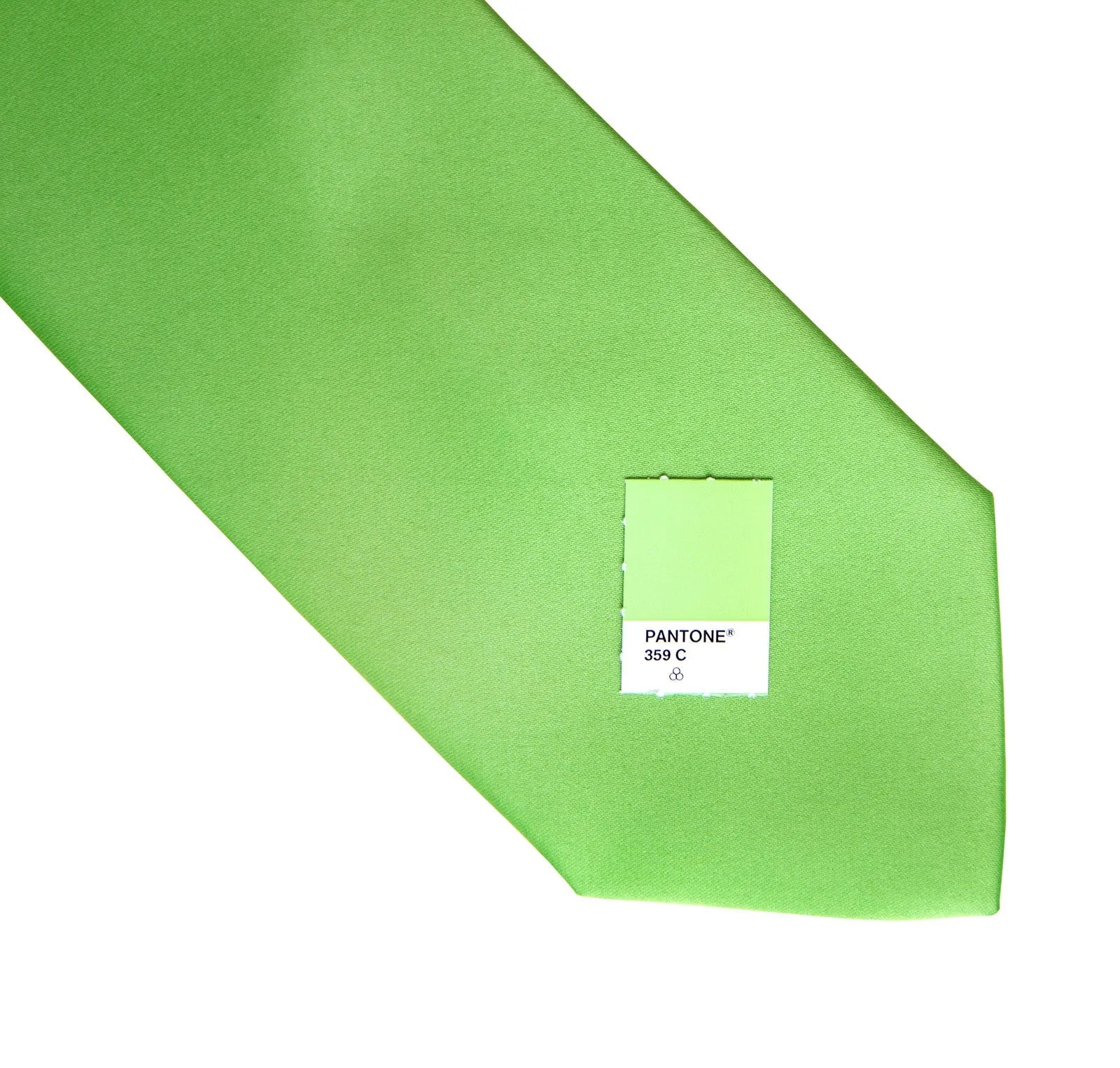 Spring Green Necktie. Solid Color Satin Finish Tie, No Print