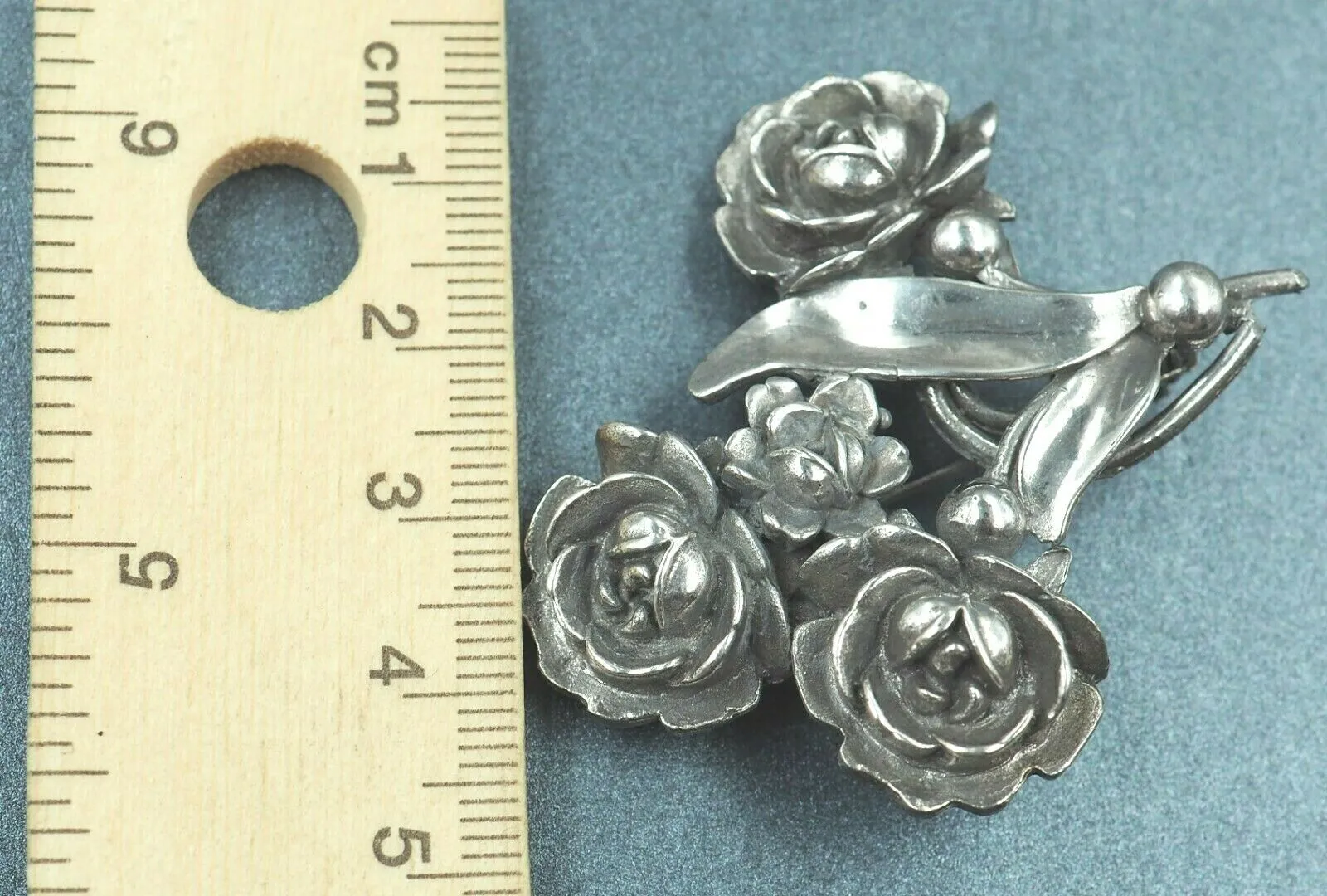 Sterling Silver Flower Bouquet Brooch