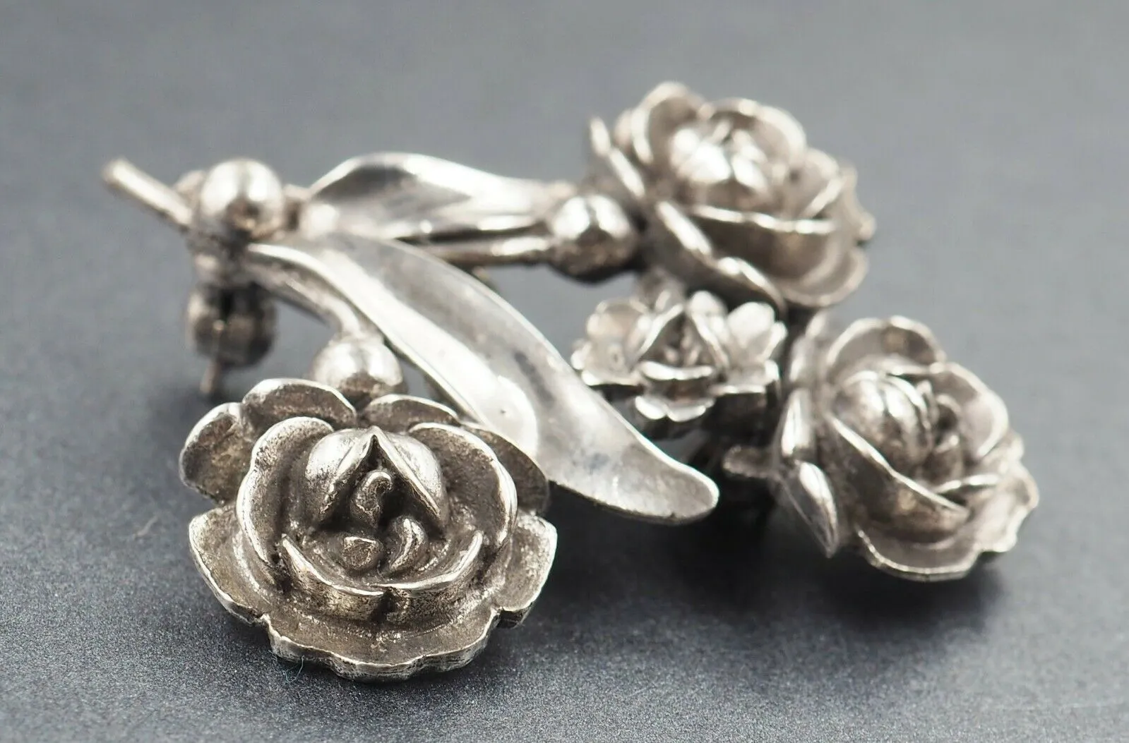 Sterling Silver Flower Bouquet Brooch