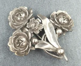 Sterling Silver Flower Bouquet Brooch