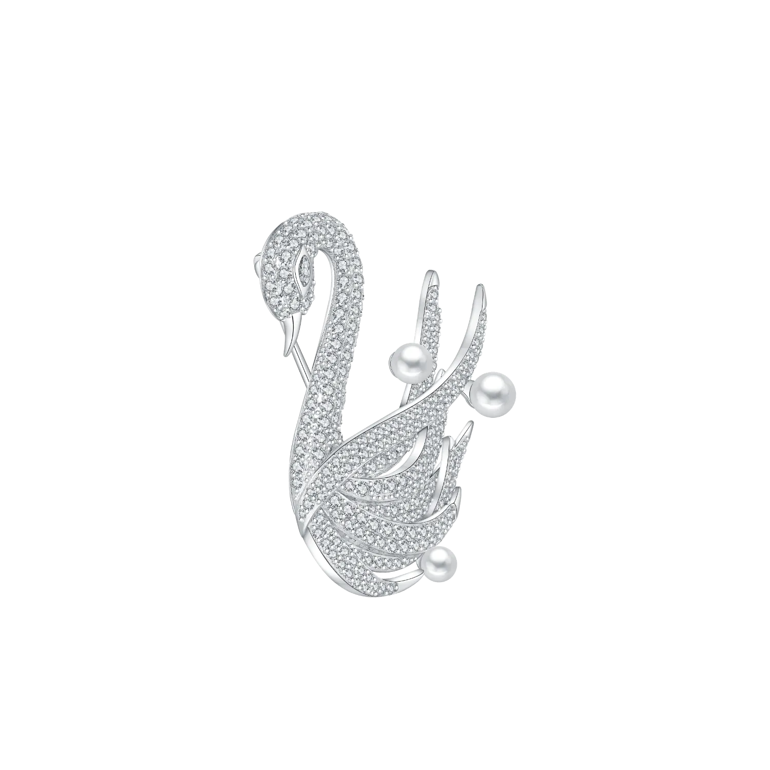 Swan Pave Brooch