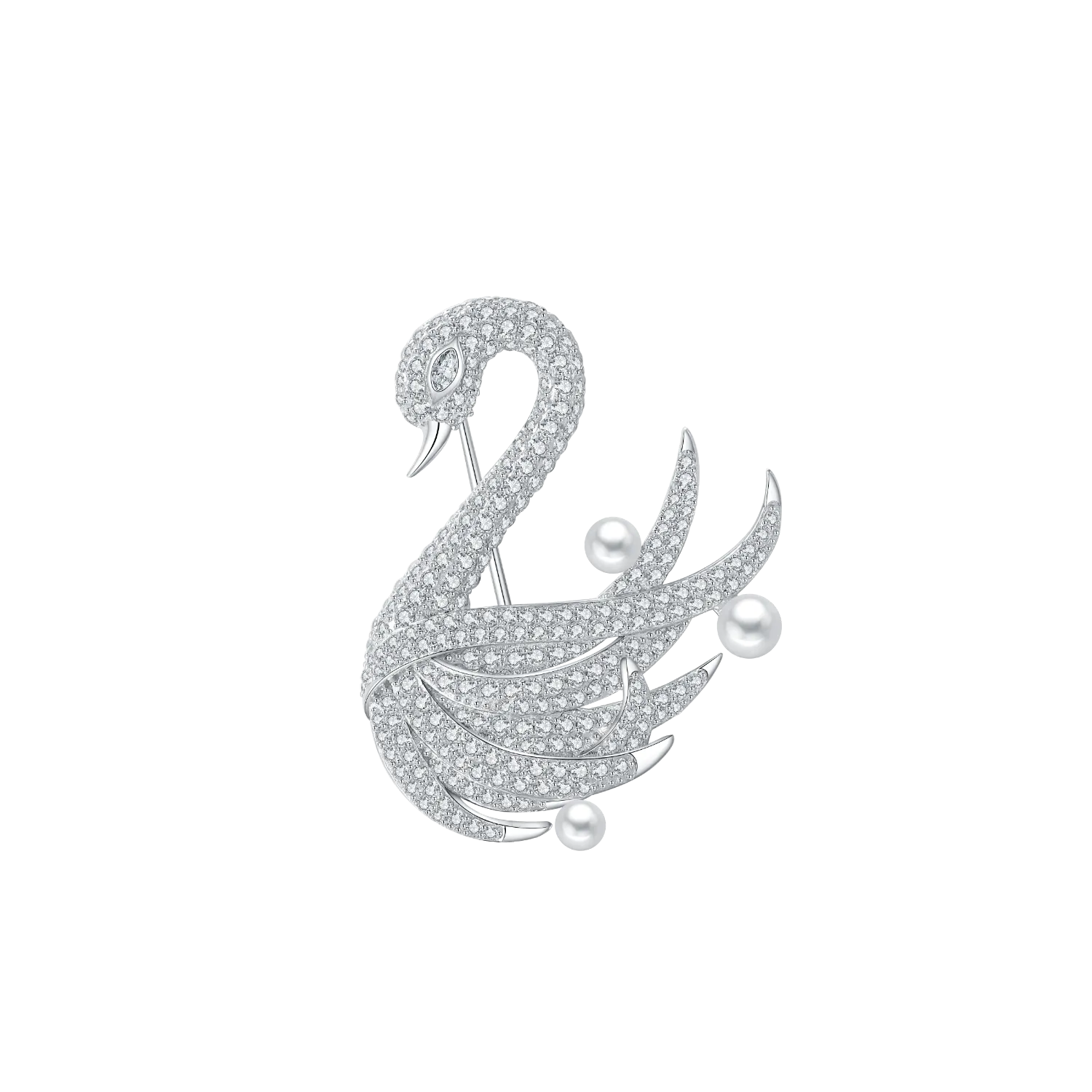 Swan Pave Brooch