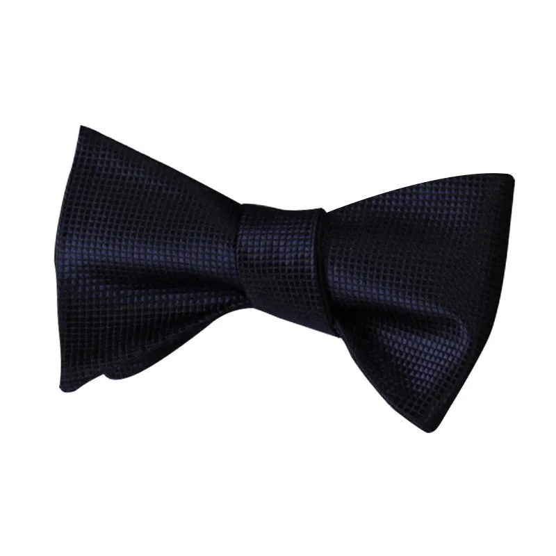 Tie Your Own Bow Tie - Midnight Navy Grid Patterned