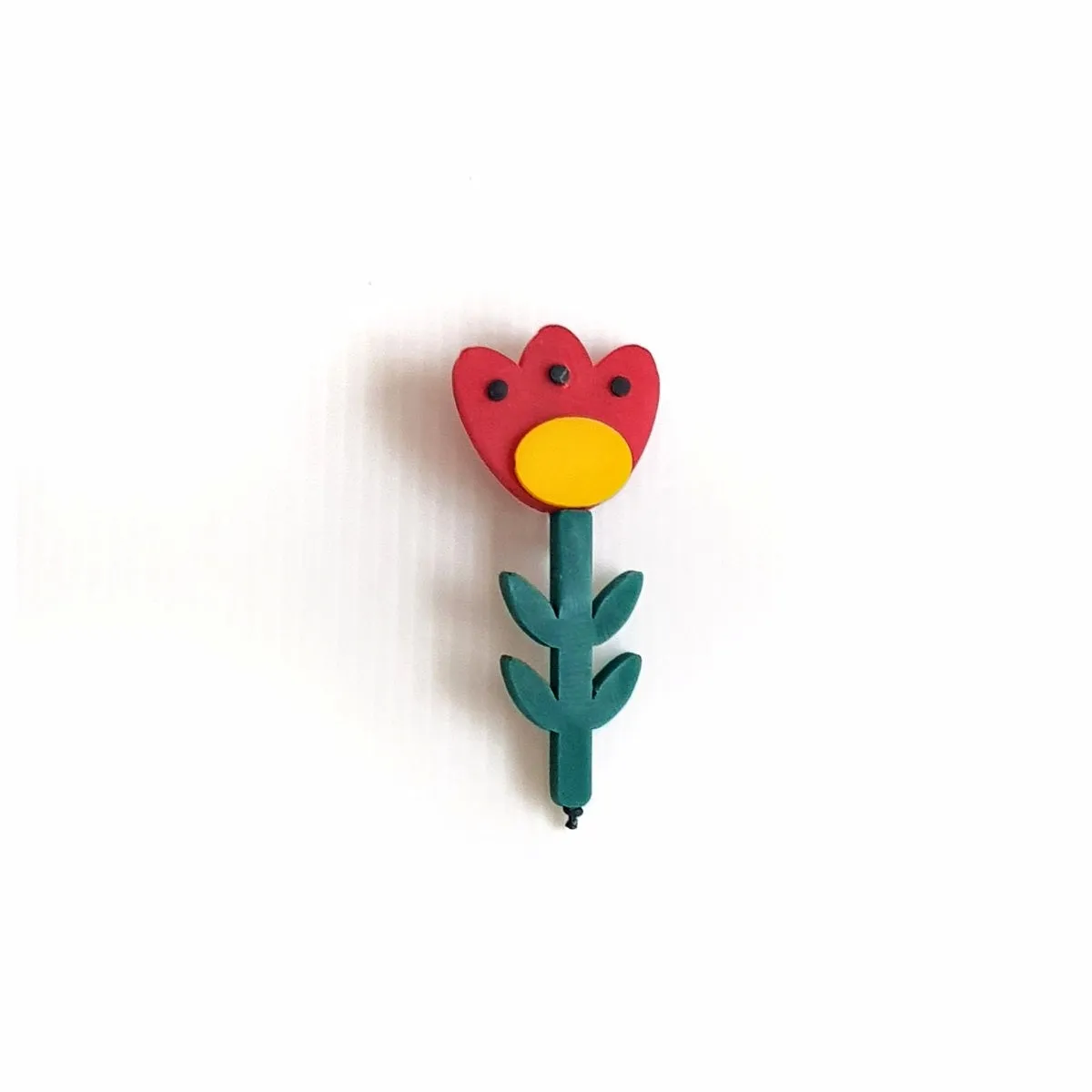 Tulpa Red Flower Brooch