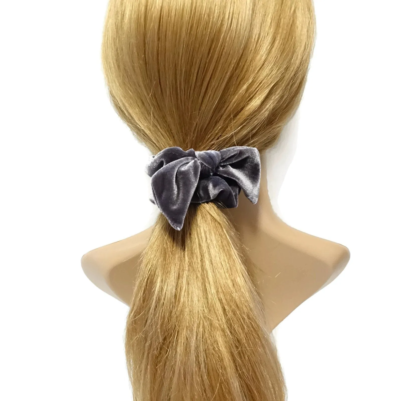 velvet bow knot scrunchies cute solid velvet scrunchy with hair bow women hair accessory