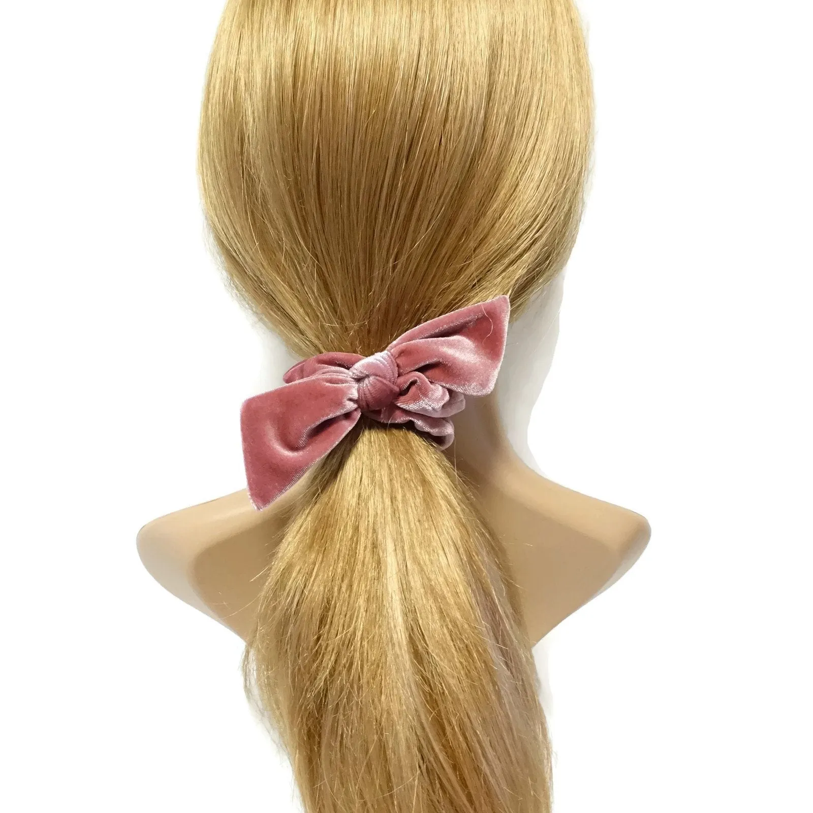 velvet bow knot scrunchies cute solid velvet scrunchy with hair bow women hair accessory