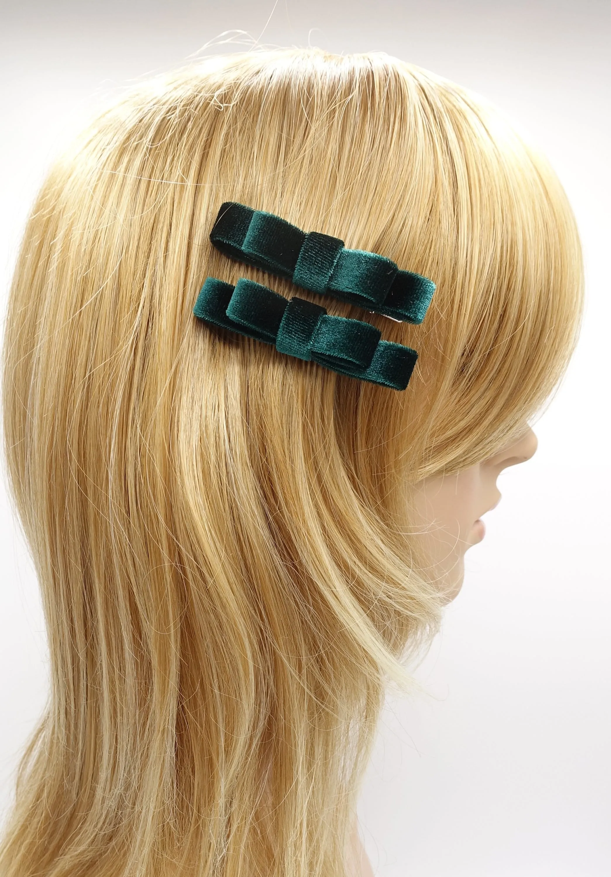 velvet hair bow set, a pair of velvet hair bows