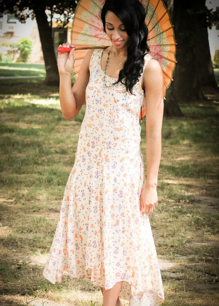 Vintage 1920s Floral Summer Party Dress