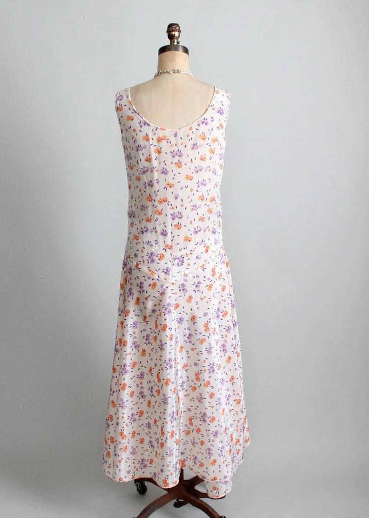 Vintage 1920s Floral Summer Party Dress