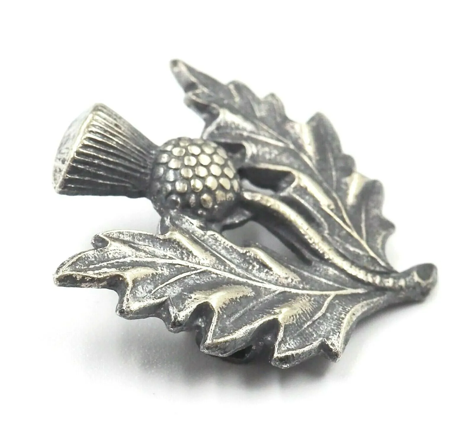 Vintage Thistle Brooch - Traditional Celtic Pewter Jewellery